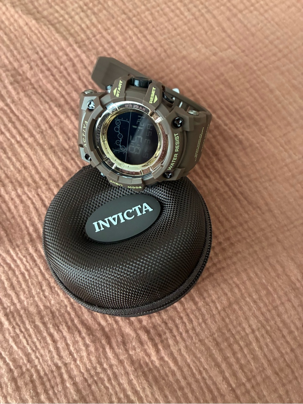 Invicta Digital Sport Watch - Brown and Gold Accents
